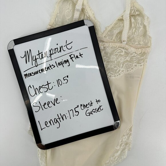 Dior Christian Dior Ivory Lace Adjustable Snap Gusset Lingerie XS Bodysuit - Picture 10 of 10